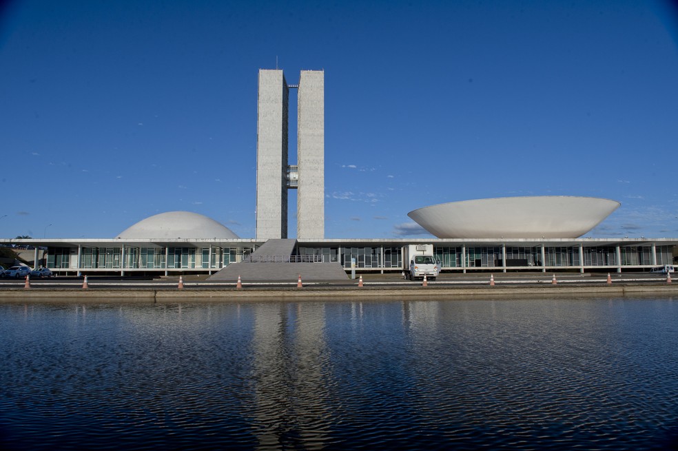 Câmara e Senado: fachada do prédio do Congresso Nacional na Esplanada dos Ministérios no dia 4 de julho de 2017 — Foto: Edilson Rodrigues/Agência Senado