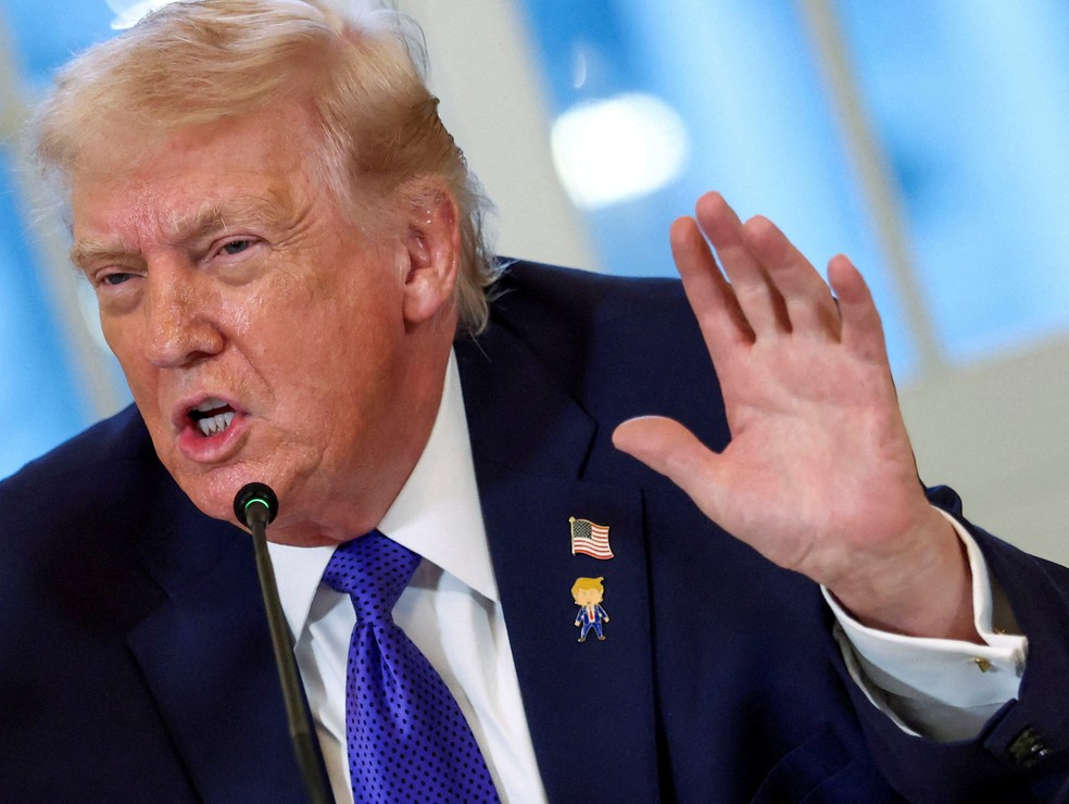 O presidente americano, Donald Trump, em 9 de janeiro de 2026. — Foto: REUTERS/Kevin Lamarque
