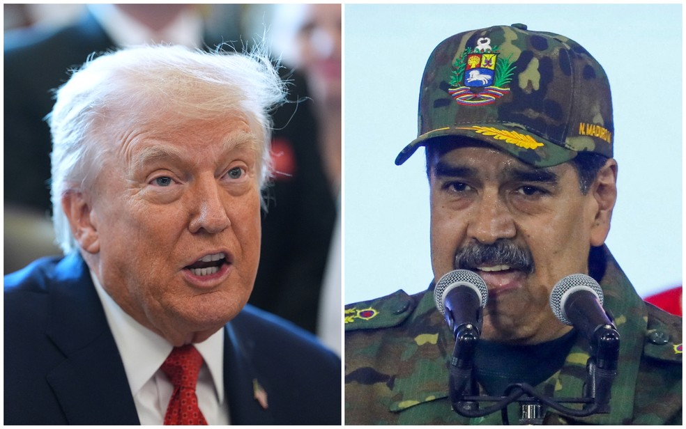 Trump e Maduro — Foto: AP Photo/Evan Vucci; Reuters/Leonardo Fernandez