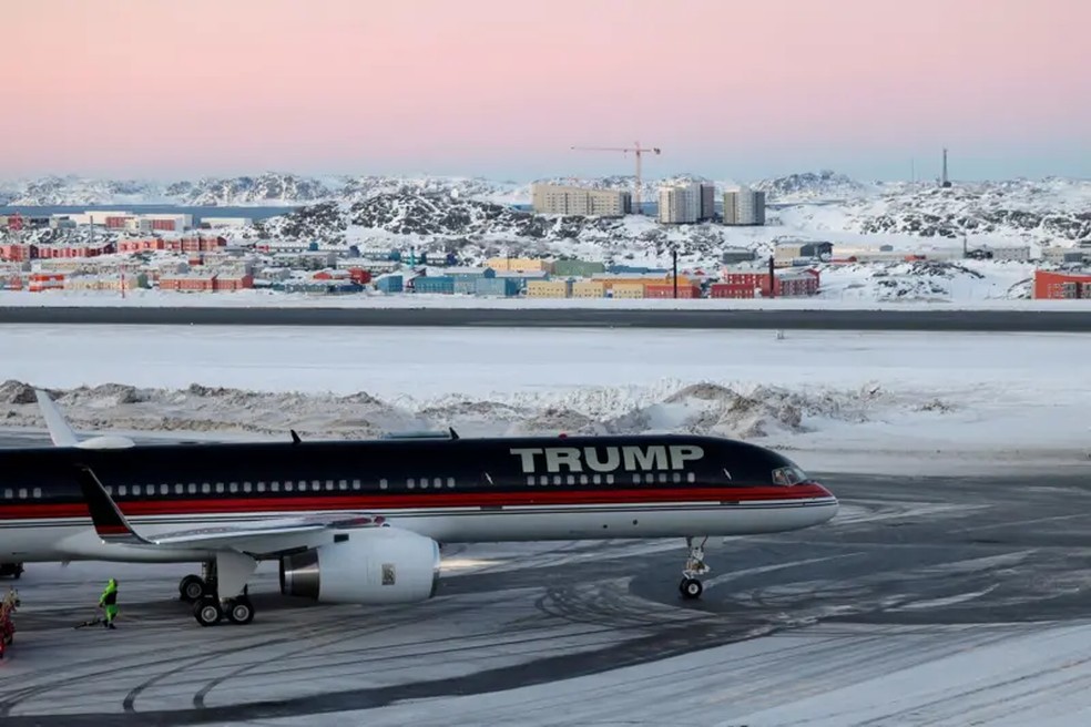Donald Trump Jr. chegou há poucos dias a Nuuk, na Groenlândia — Foto: Emil Stach/Ritzau Scanpix/via REUTERS