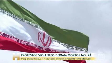 Após mortes em protestos, Trump diz que EUA podem intervir no Irã