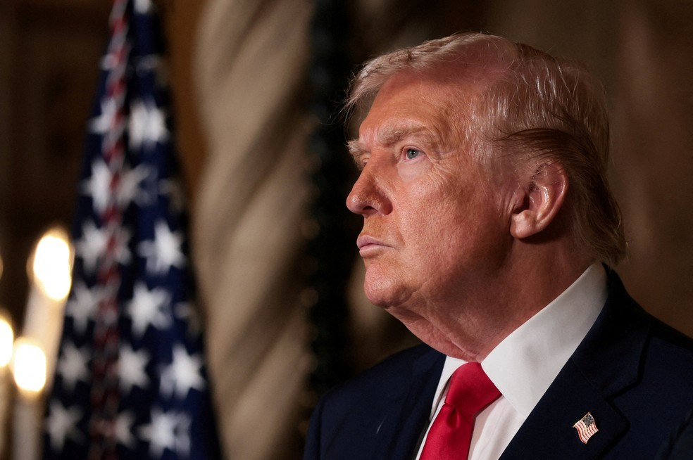 O presidente dos Estados Unidos, Donald Trump, em 22 de dezembro de 2025 — Foto: REUTERS/Jessica Koscielniak