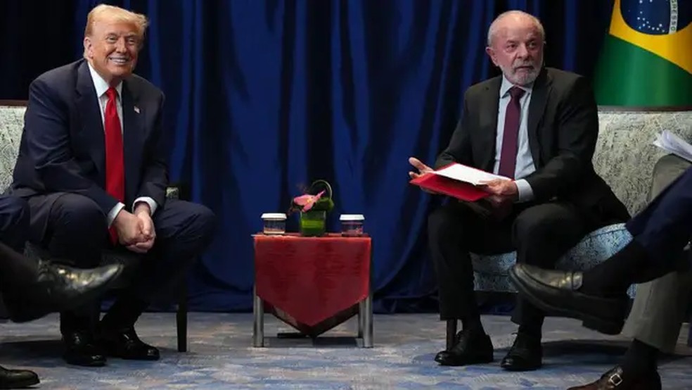 Depois de se enfrentarem, Trump e Lula conseguiram conversar e chegaram a acordos. — Foto: Getty Images