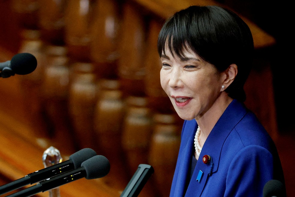 Primeira-ministra do Japão, Sanae Takaichi. — Foto: REUTERS/Kim Kyung-Hoon/File Photo