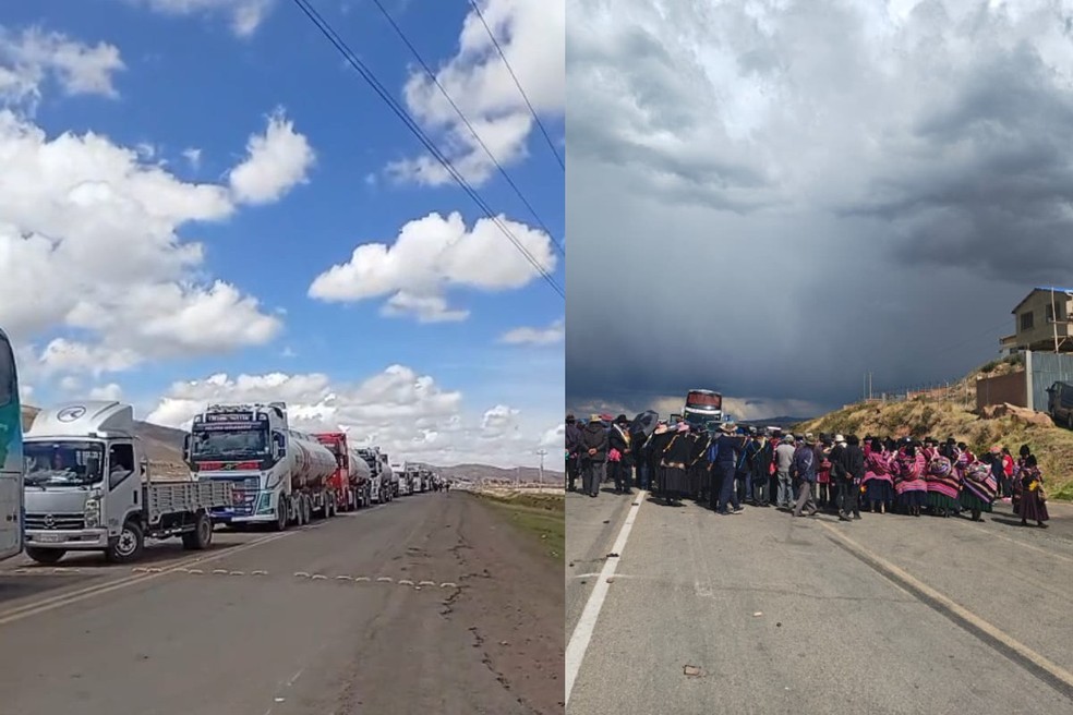Turistas brasileiros estão presos na Bolívia por interdição de manifestantes. — Foto: Reprodução