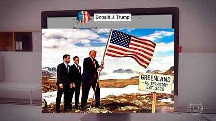 Trump posta montagem de IA em que finca bandeira dos EUA na Groenlândia
