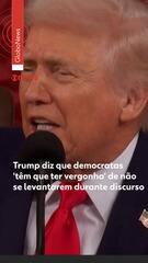 Trump diz que democratas 'têm que ter vergonha' de não se levantarem durante discurso contra imigração