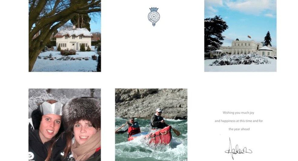 O cartão de Natal enviado a Epstein por Andrew em 2011 — Foto: Departamento de Justiça dos EUA / Divulgação