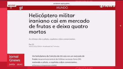 Helicóptero militar iraniano cai em mercado de frutas e deixa quatro mortos