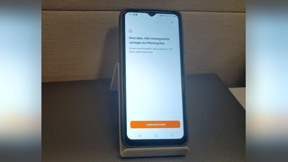 Mensagem de erro aparece no aplicativo do Itaú quando o usuário tenta fazer um PIX — Foto: Felipe Cordeiro/g1