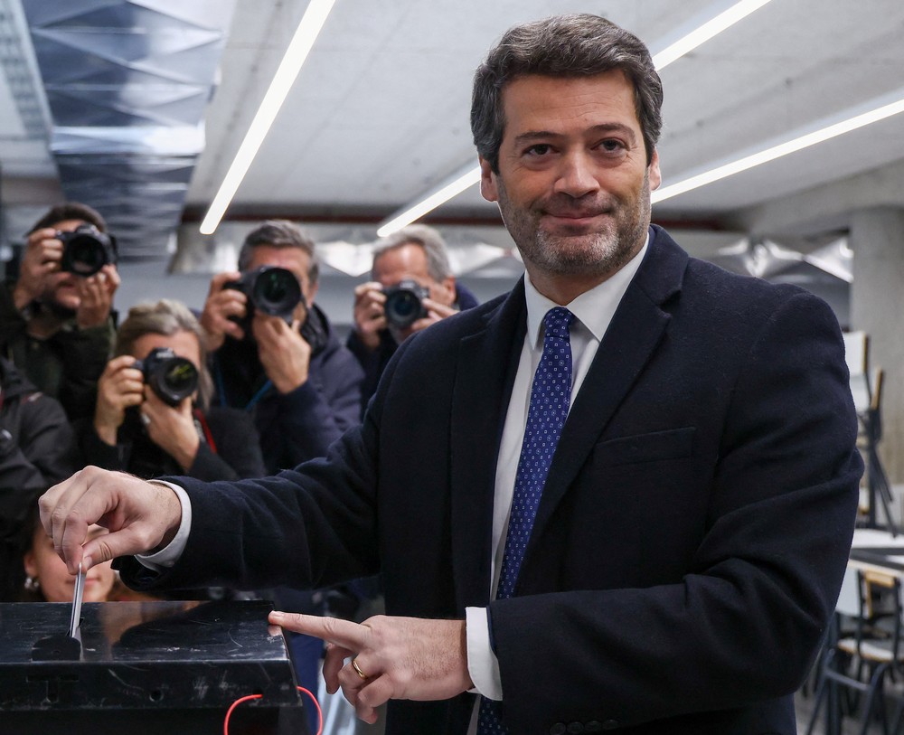André Ventura, candidato do partido de extrema direita de Portugal Chega — Foto: REUTERS/Rodrigo Antunes
