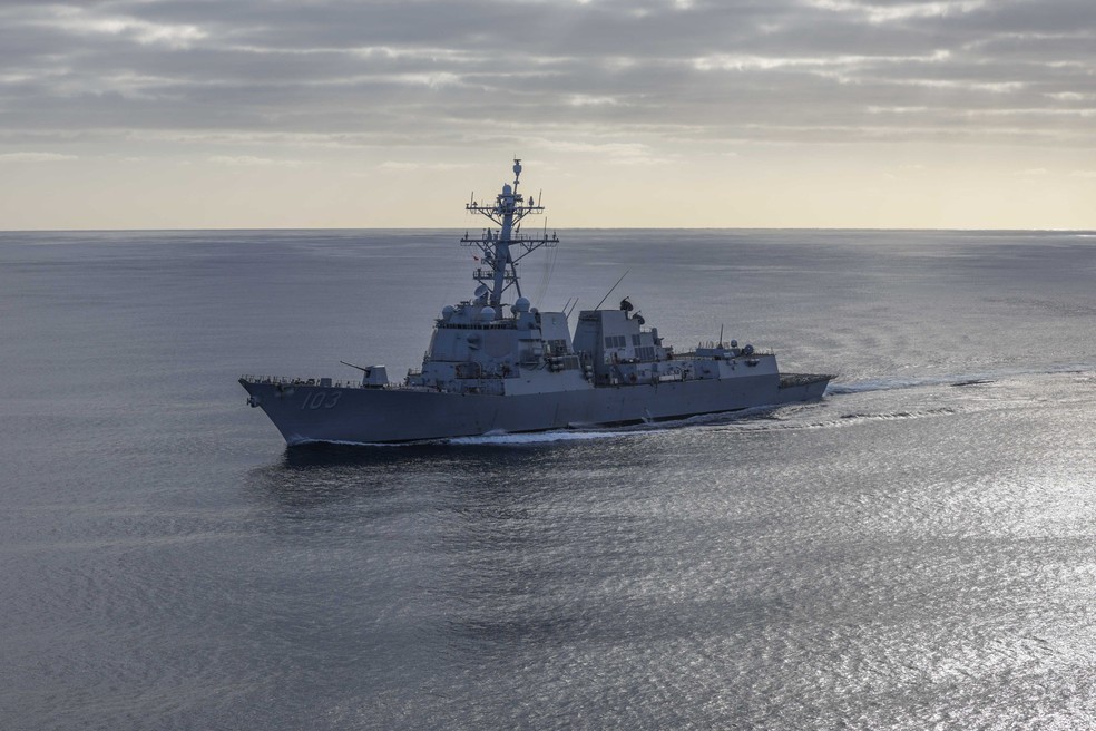 O destróier da Marinha dos EUA USS Truxtun — Foto: Divulgação