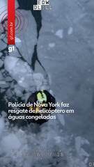 Polícia de Nova York faz resgate de helicóptero em águas congeladas