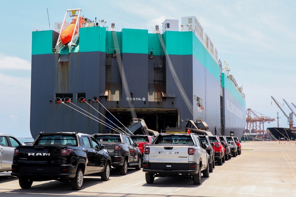 Veículos da Stellantis produzidos no Brasil para exportação — Foto: Divulgação / Stellantis