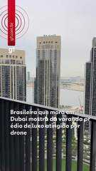 Brasileira que mora em Dubai mostra da varanda prédio de luxo atingido por drone