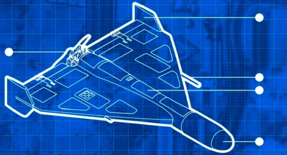 Ilustração de drone usado pelo Irã para atacar adversários no Oriente Médio — Foto: BBC