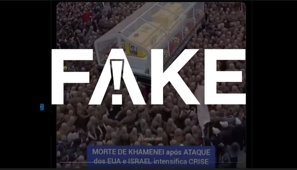 Vídeo não mostra velório de Ali Khamenei, que ainda não ocorreu — Foto: g1