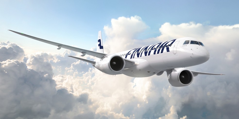 Finnair encomendou até 46 aeronaves E195-E2 — Foto: Divulgação/Embraer