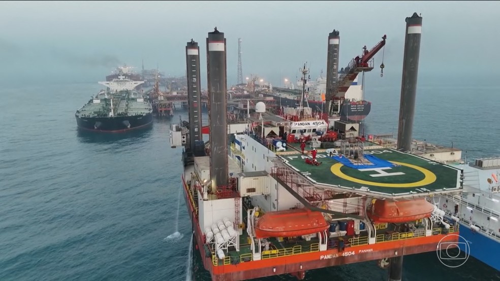 Guerra no Oriente Médio: Agência Internacional de Energia anuncia a maior liberação de reservas de petróleo da história — Foto: Jornal Nacional/ Reprodução