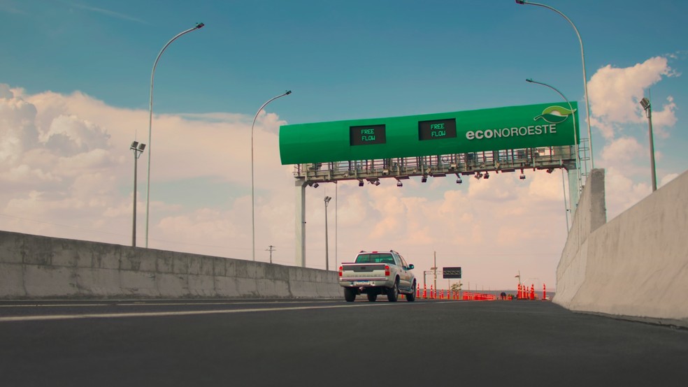 Pedágio 'free flow' na Rodovia Carlos Tonani, em Jaboticabal (SP) — Foto: Divulgação/EcoNoroeste