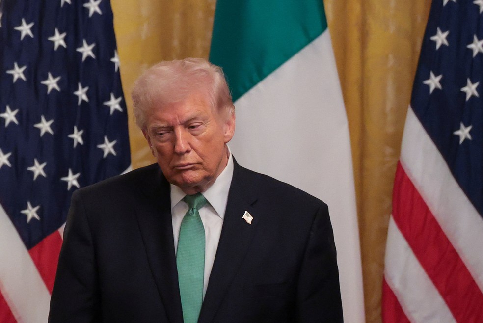 Donald Trump, presidente dos Estados Unidos em foto de 17 de março de 2025 — Foto: Reuters/Kylie Cooper