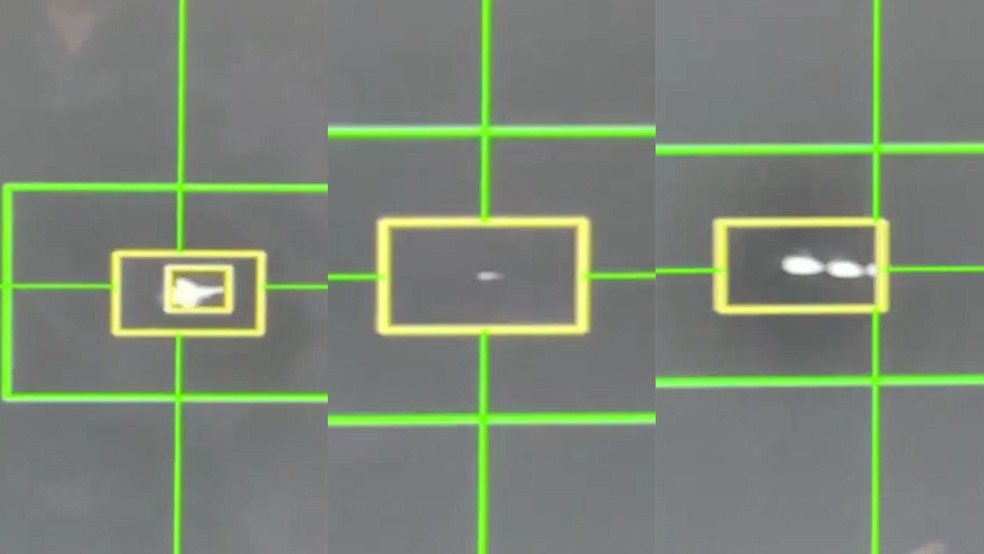 Irã diz ter atingido caça F-15 que sobrevoava Estreito de Ormuz em 22 de março de 2026. — Foto: Guarda Revolucionária do Irã via Irna