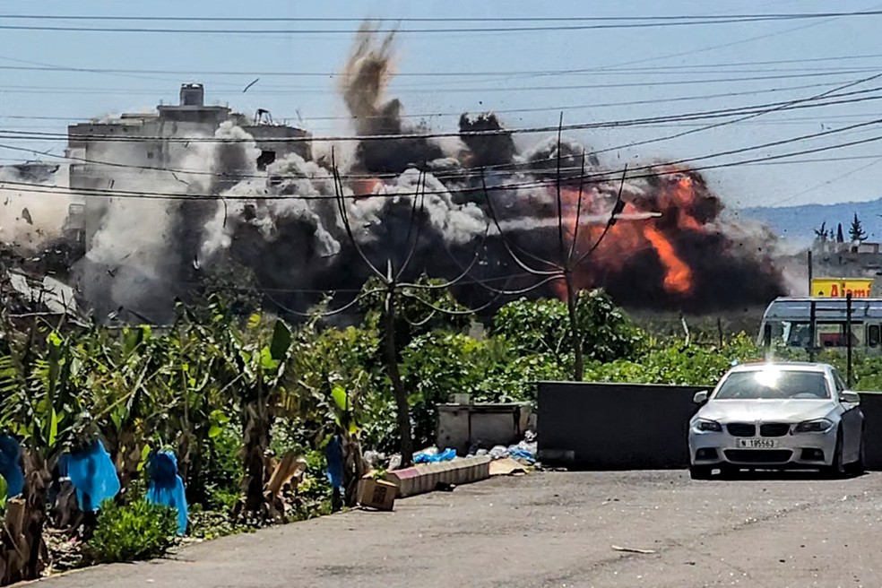 Explosões no Líbano — Foto: KAWNAT HAJU / AFP