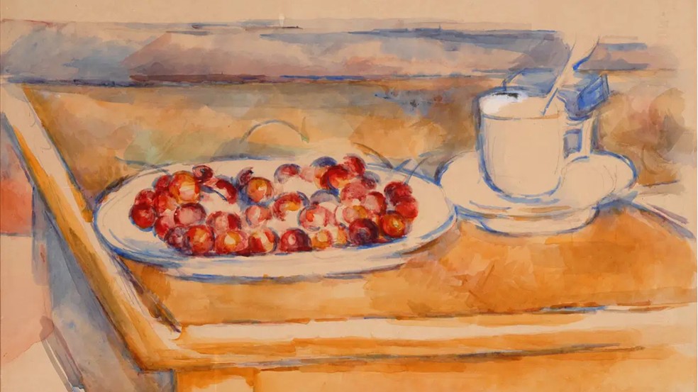A obra 'Natureza Morta com Cerejas', de Cézanne — Foto: Reprodução/Fundação Magnani Rocca