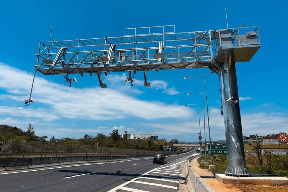 Pórtico free flow — Foto: divulgação/Concessionária Novo Litoral