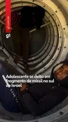 Adolescente se deita em fragmento de míssil no sul de Israel