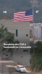 Bandeira dos EUA é hasteada na Venezuela