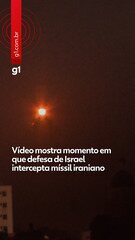 VÍDEO mostra momento exato em que defesa de Israel intercepta míssil iraniano