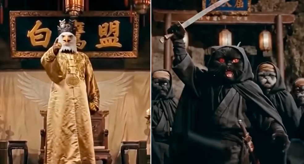 EUA e Irã representados em vídeo de IA da China — Foto: Reprodução