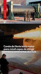 Coreia do Norte testa motor para míssil capaz de atingir território continental dos EUA