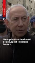 Netanyahu visita Arad, no sul do país, após bombardeio iraniano