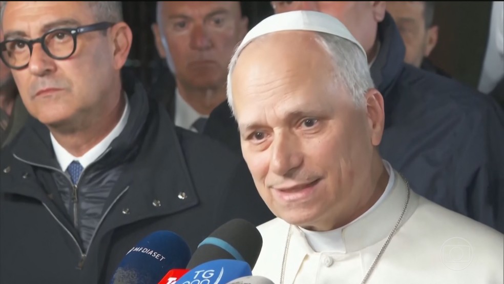 Papa Leão XIV chama ameaça de Donald Trump de inaceitável e faz apelo por paz — Foto: Jornal Nacional/ Reprodução