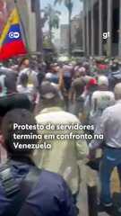 Protesto de servidores termina em confronto na Venezuela