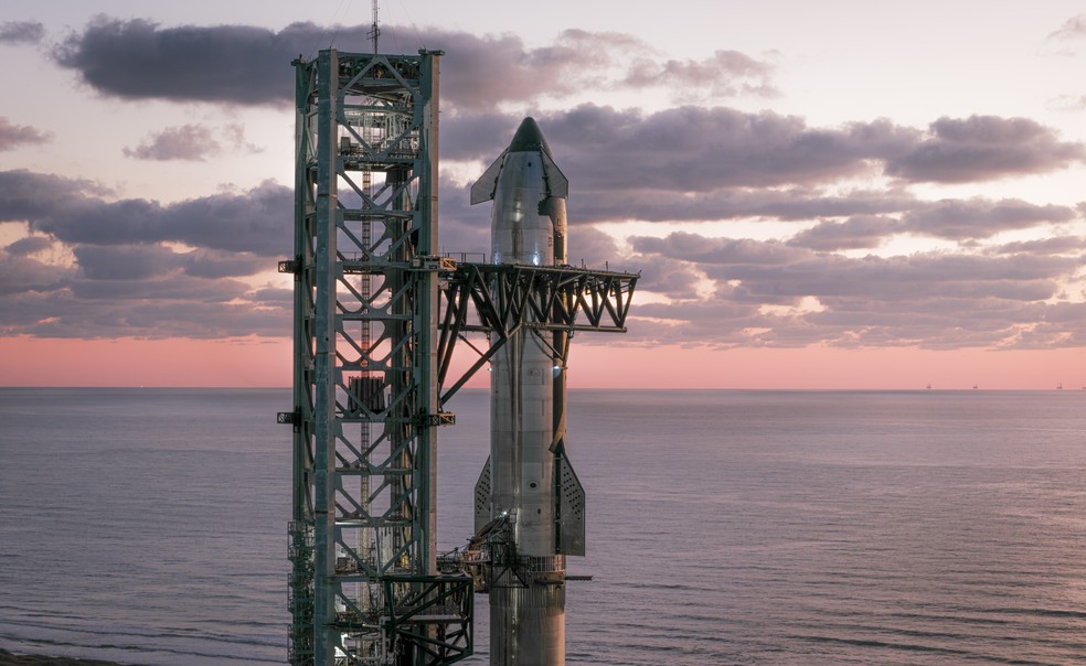 Nave Starship em foto divulgada pela SpaceX em 13 de outubro de 2025 — Foto: Divulgação/SpaceX