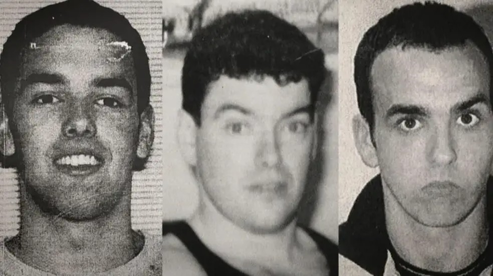 Da esquerda para a direita: Daniel Kinahan, Christopher Kinahan pai e Christopher Kinahan filho — Foto: Paul Williams/Stephen Breen via BBC