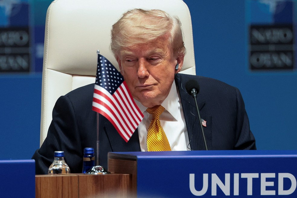 Presidente dos Estados Unidos, Donald Trump, durante reunião de cúpula da Otan em Ancara, na Turquia, em 8 de julho de 2026. — Foto: REUTERS/Jonathan Ernst