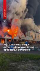Vídeo mostra momento em que armazém desaba na Rússia após ataque de drones ucranianos
